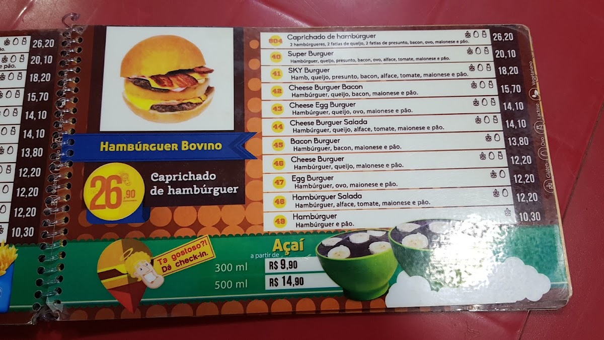 Menu Sky's Burger 716 Norte-6