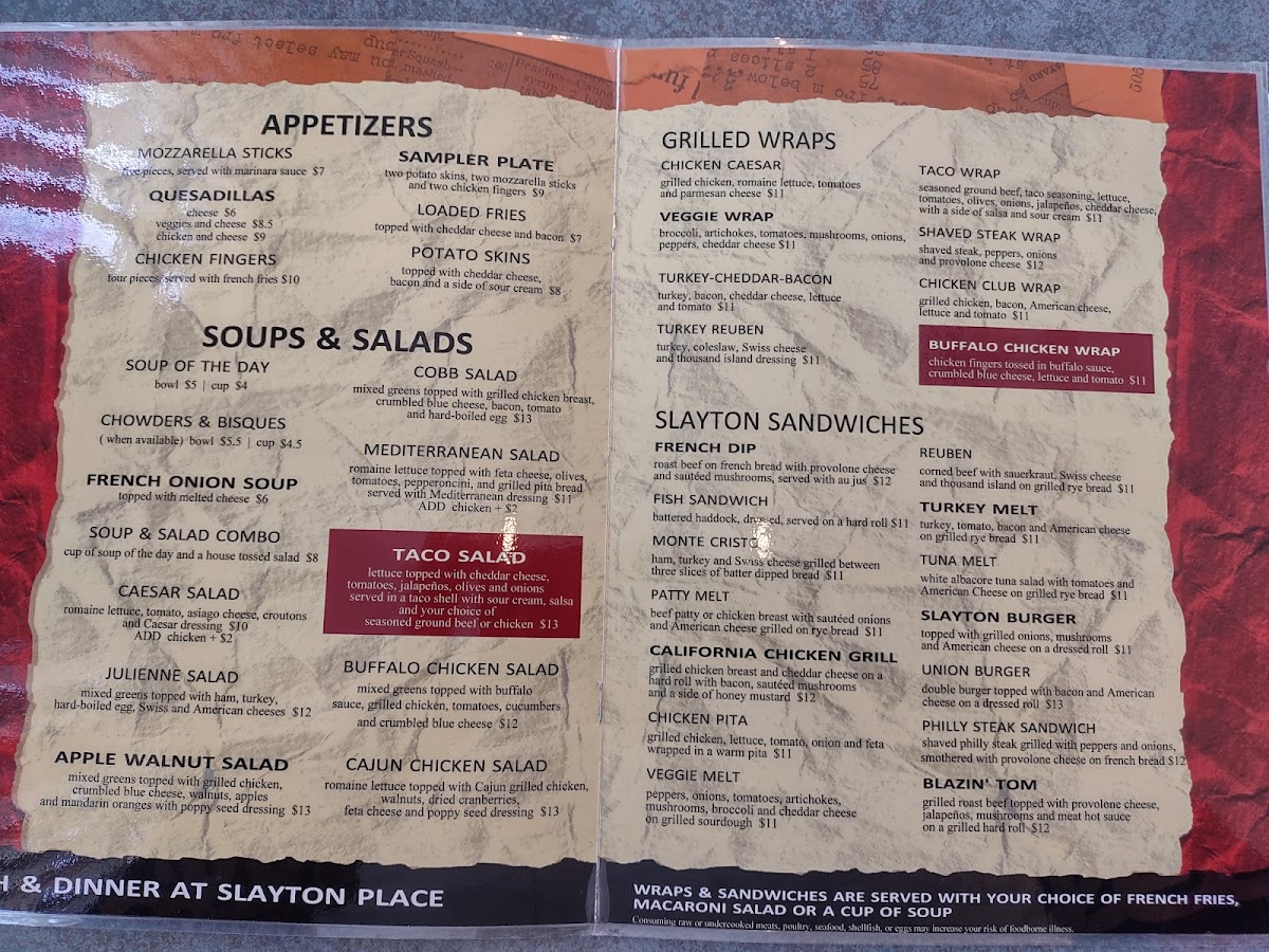 Menu Slayton Place-10