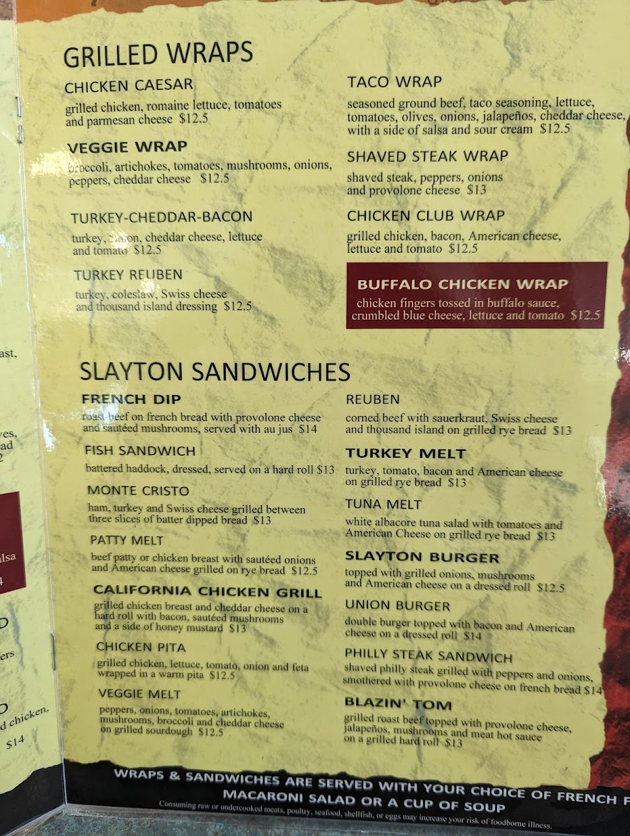 Menu Slayton Place-6