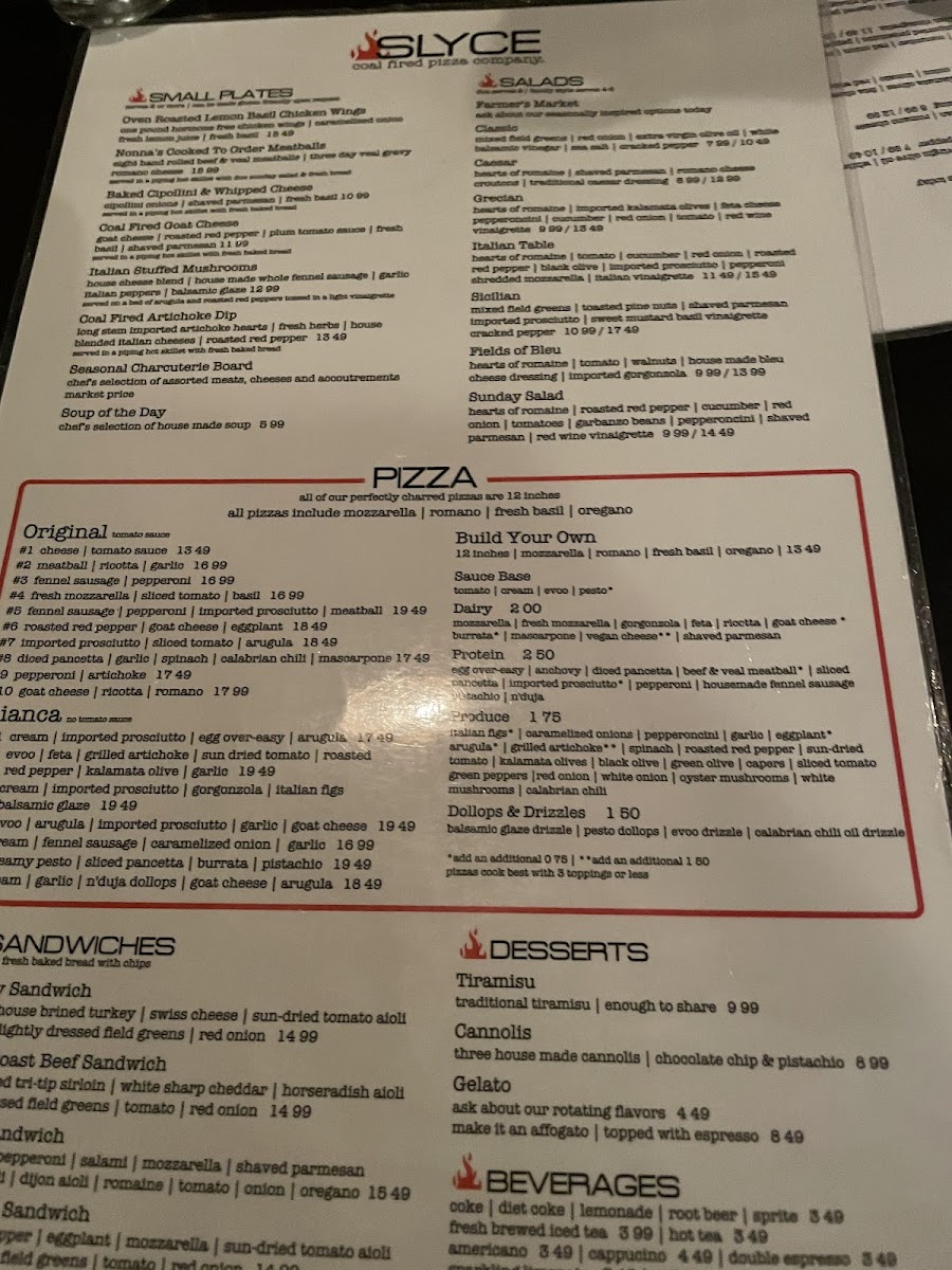 Menu Slyce Coal-Fired Pizza Company-6