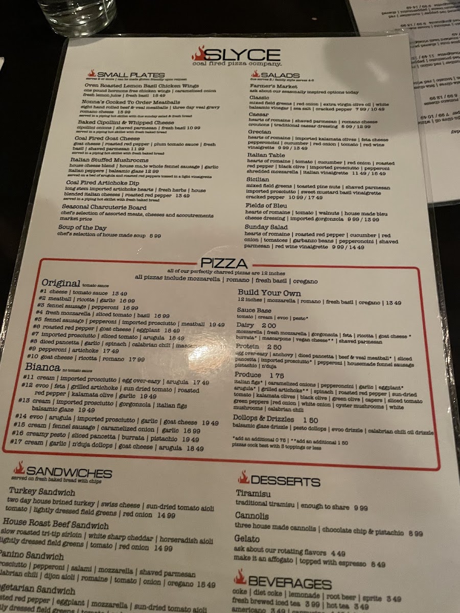 Menu Slyce Coal-Fired Pizza Company-7