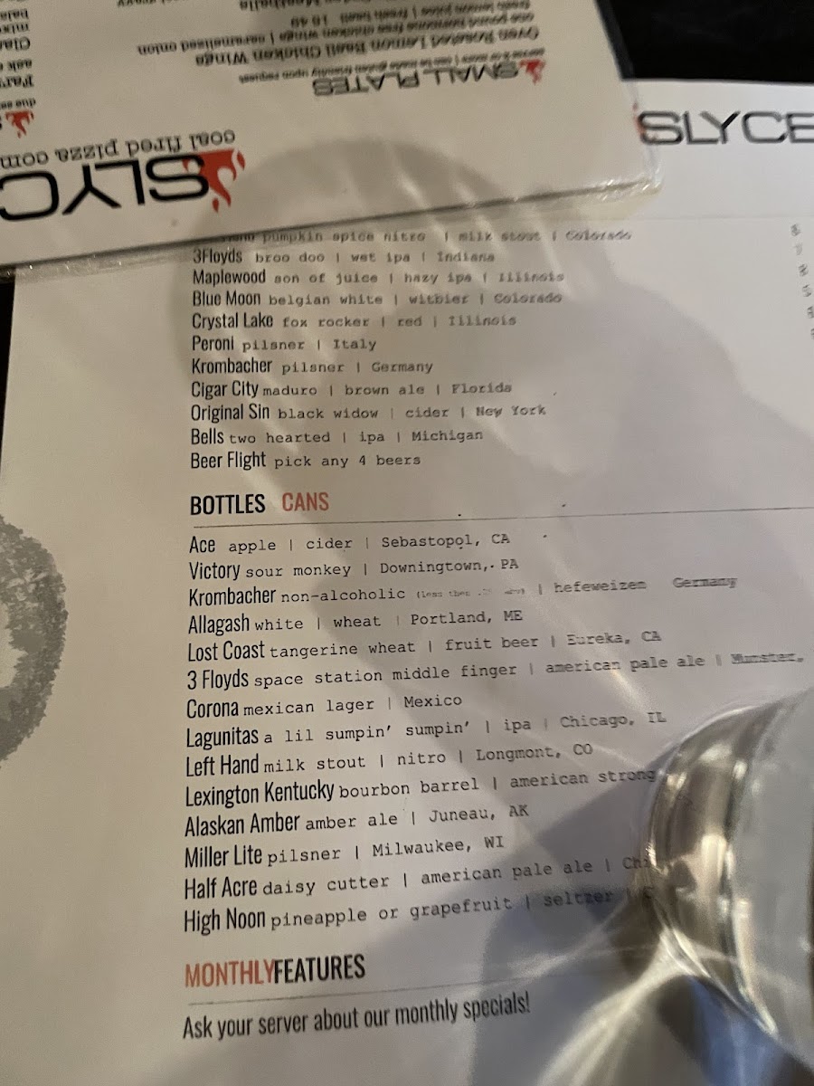 Menu Slyce Coal-Fired Pizza Company-8