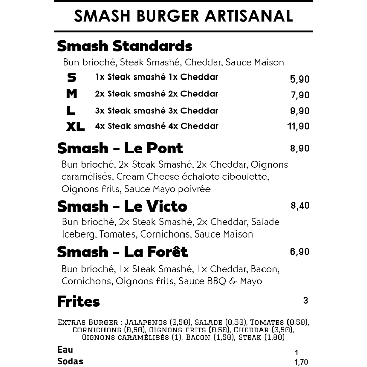 Menu Smash & Burger Roannais-1