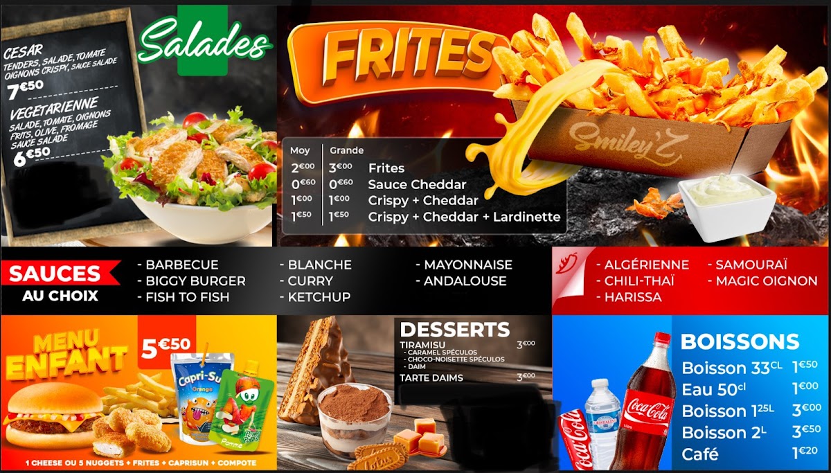 Menu Smiley'z Bollène-2