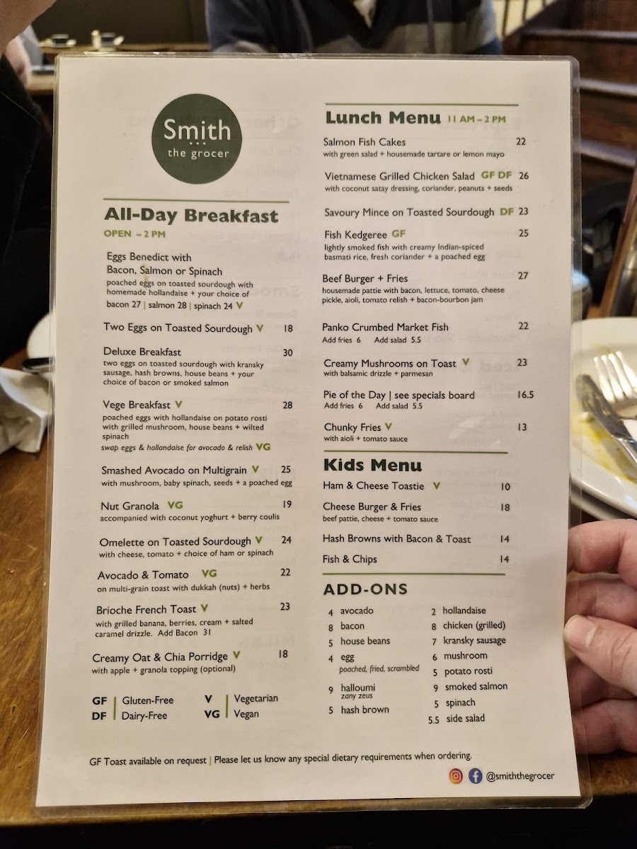 Menu Smith The Grocer Cafe-1