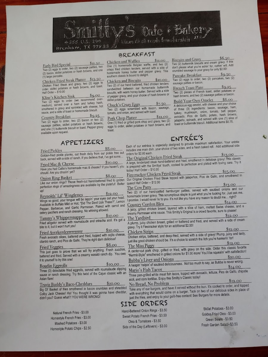 Menu Smitty's Cafe And Bakery-3