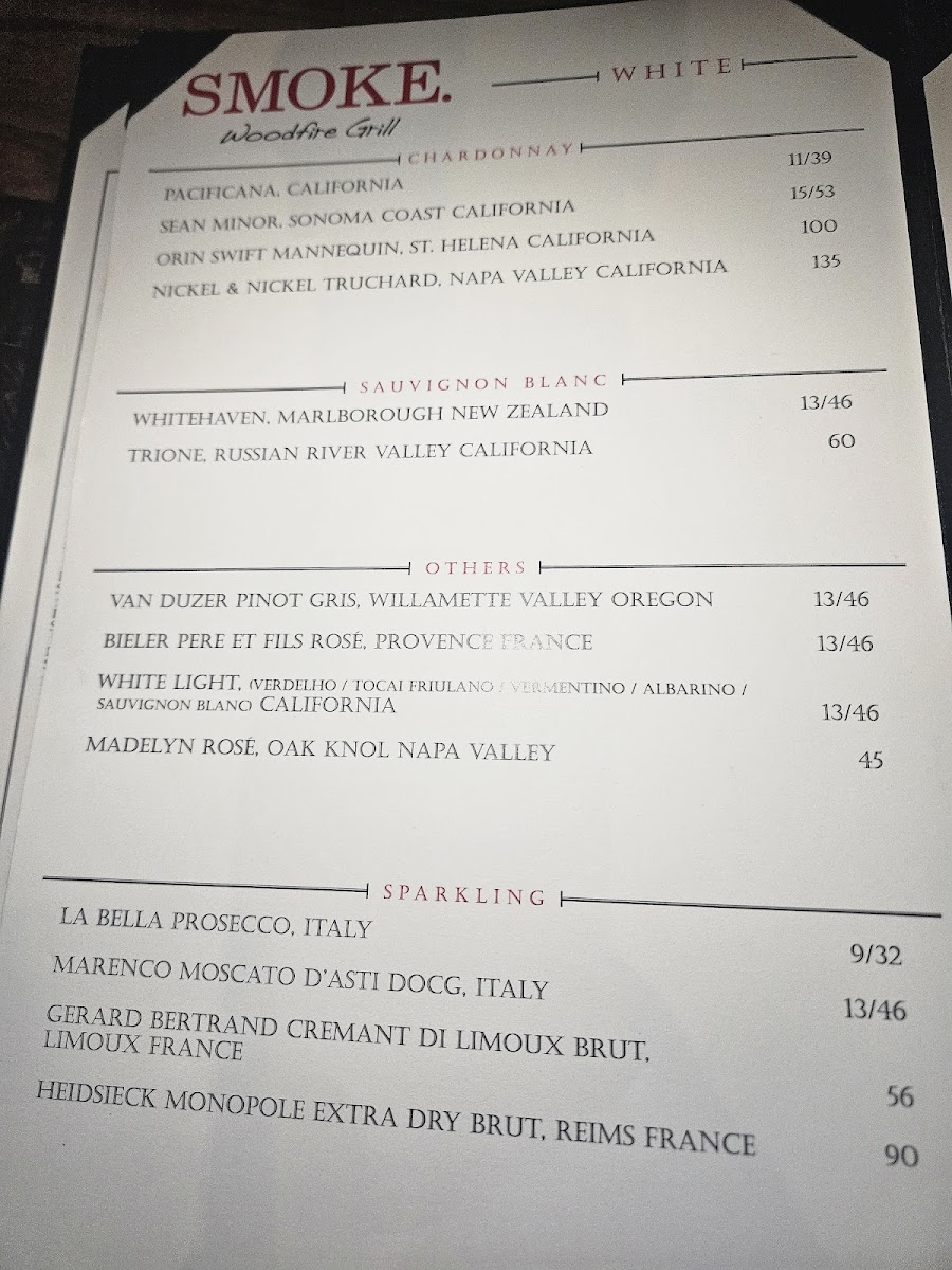 Menu Smoke. Woodfire Grill-1