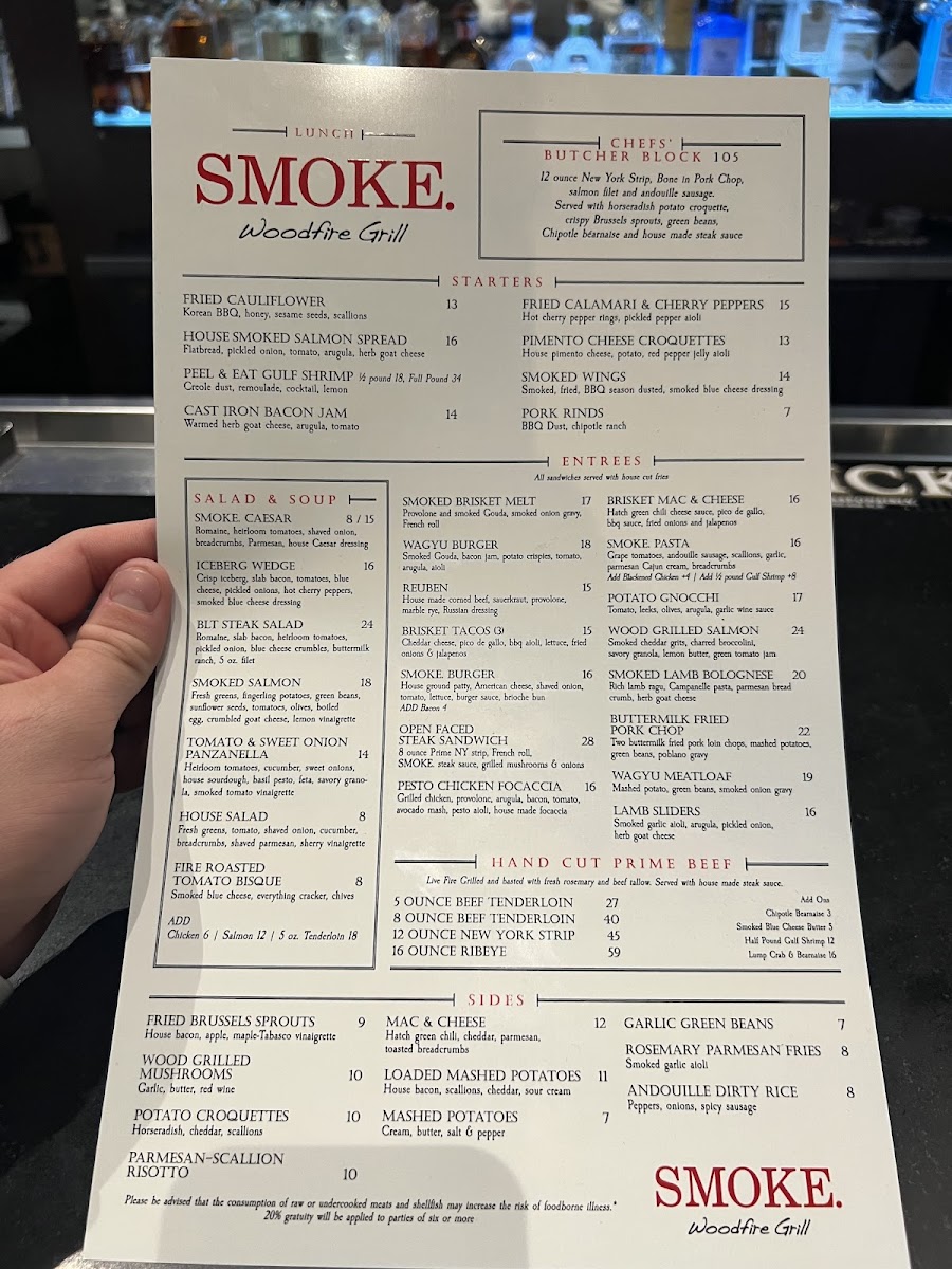 Menu Smoke. Woodfire Grill-4