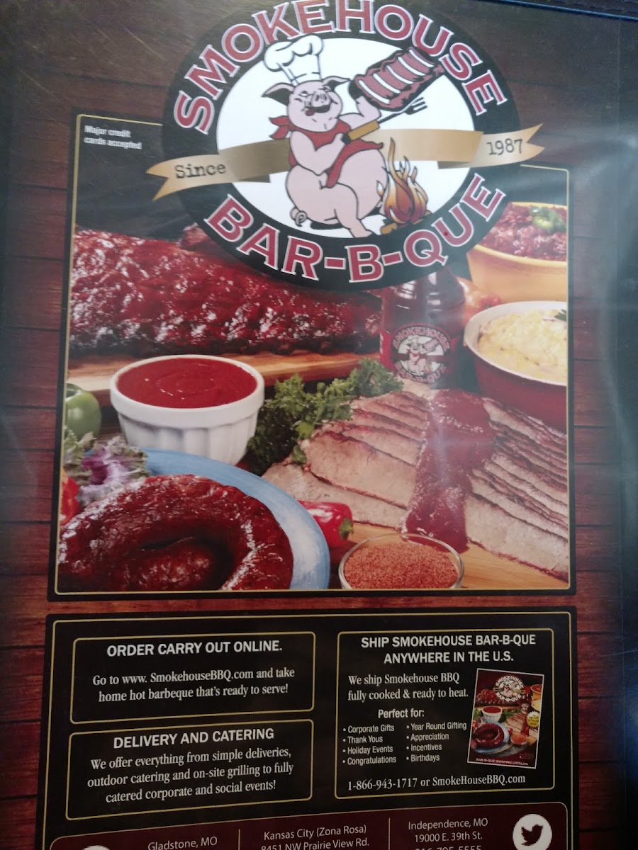 Menu Smokehouse Barbecue-Gladstone Mo-10