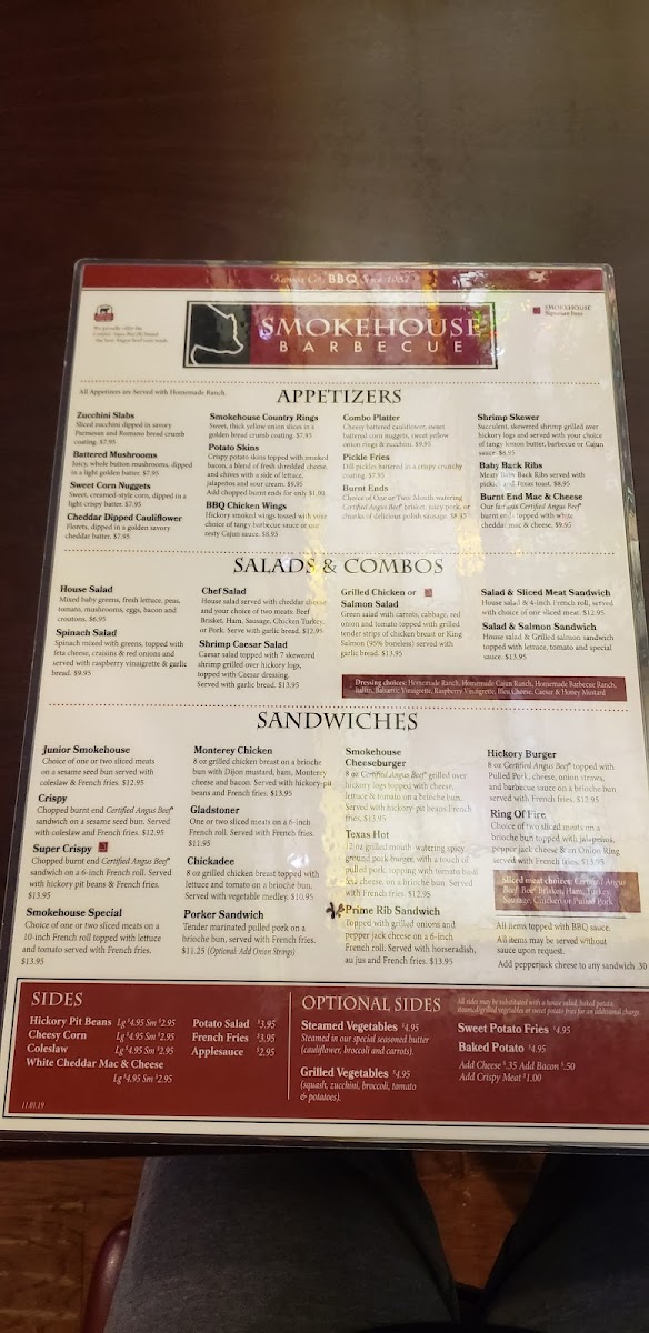 Menu Smokehouse Barbecue-Gladstone Mo-8