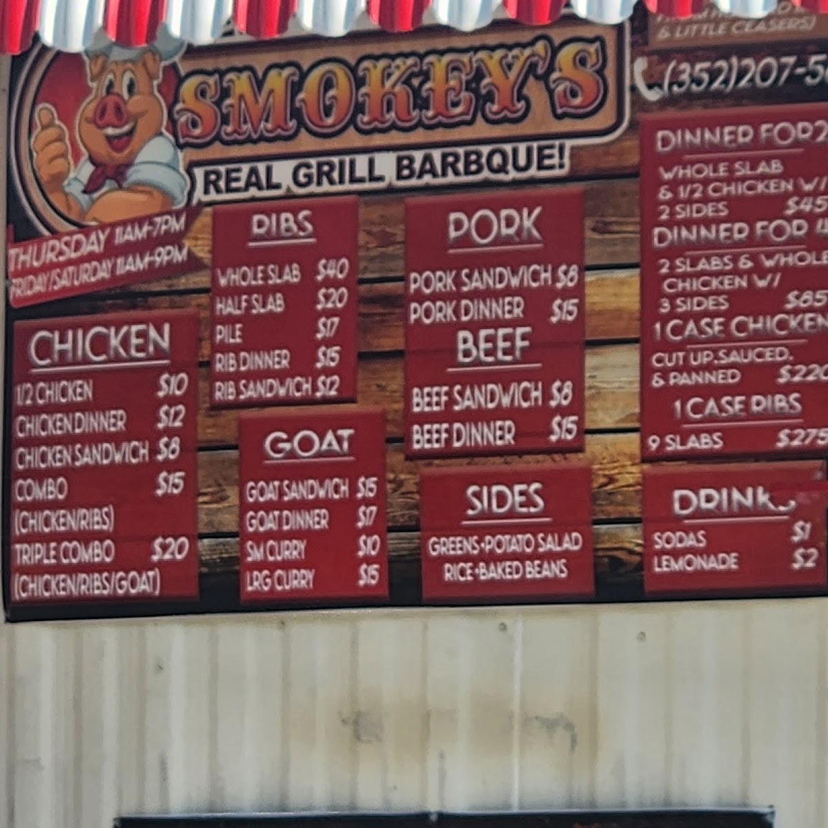 Menu Smokey's Bbq-2