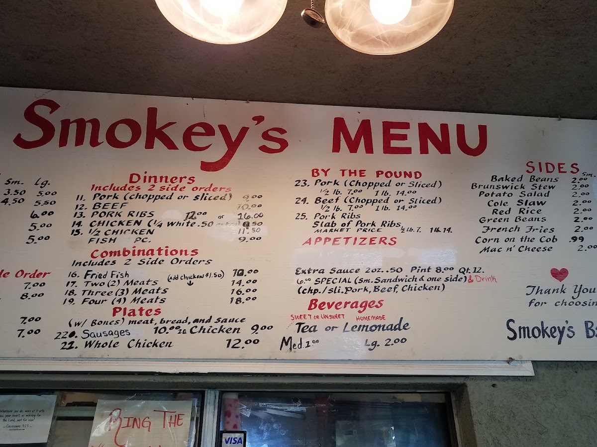 Menu Smokey's Bbq-4