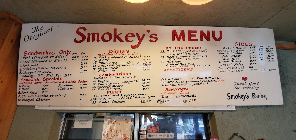 Menu Smokey's Bbq-5