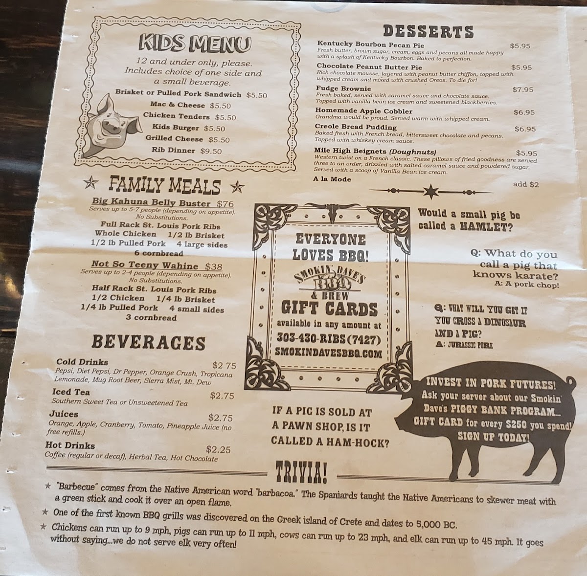 Menu Smokin' Dave's Bbq - Denver-3