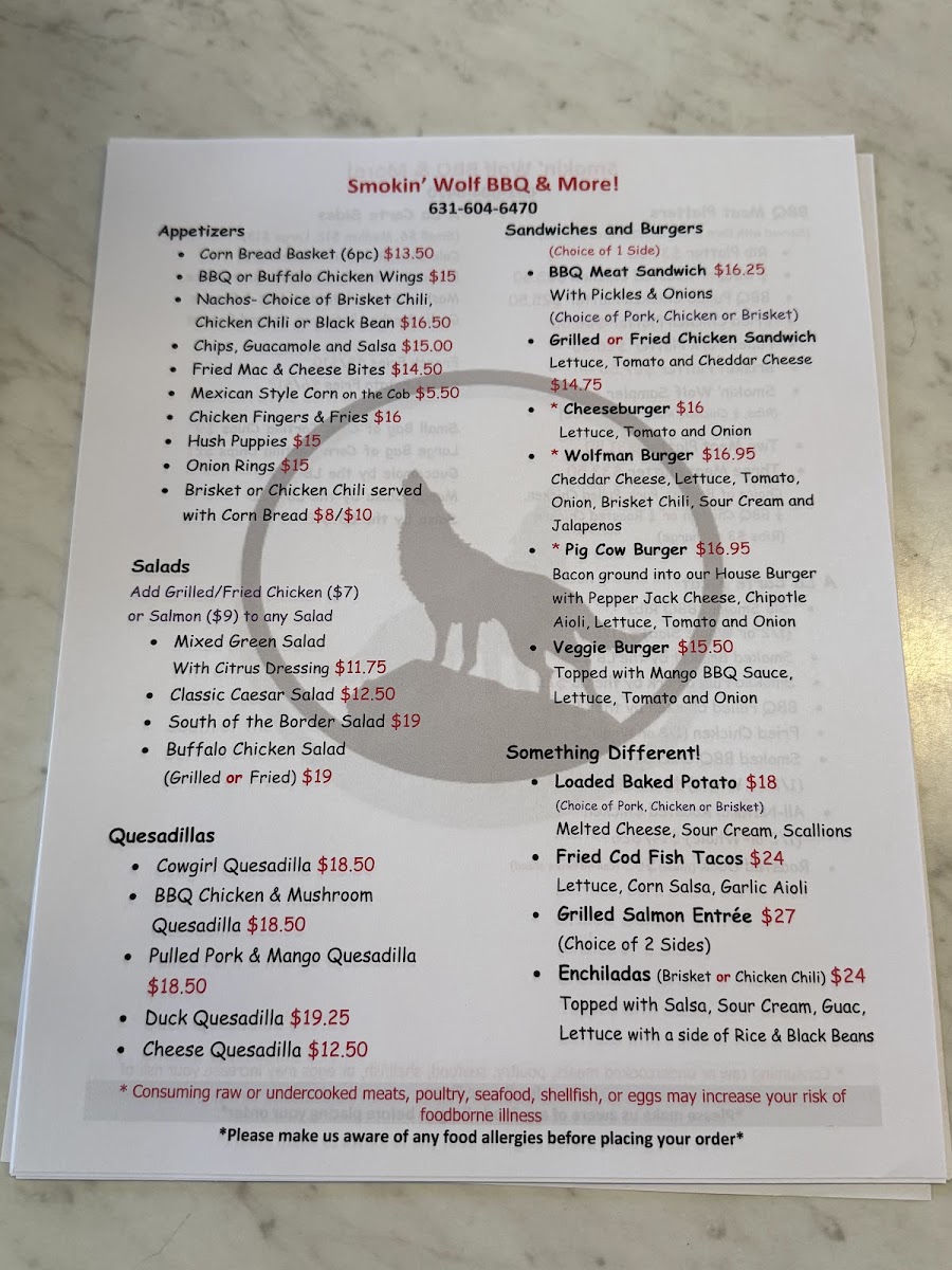 Menu Smokin' Wolf Bbq & More-1