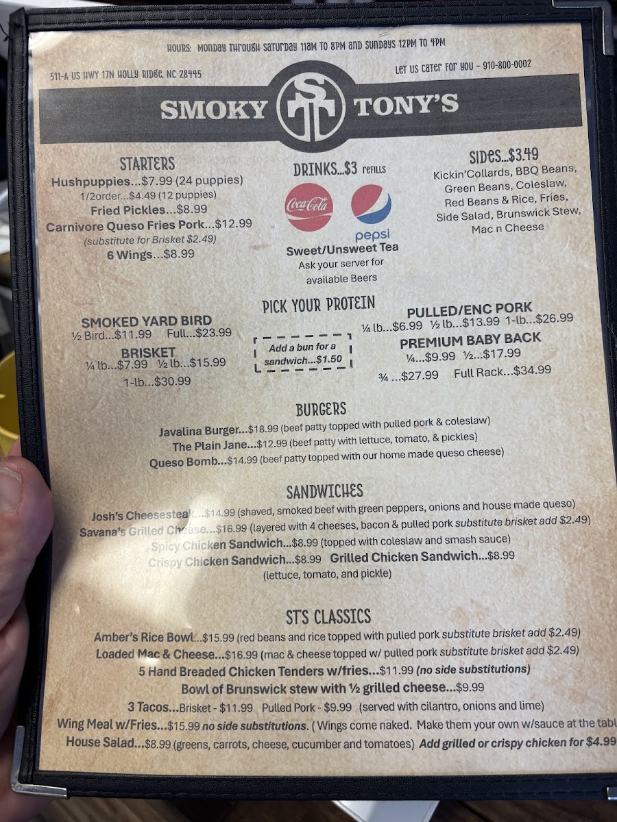 Menu Smoky Tony's Bbq-3