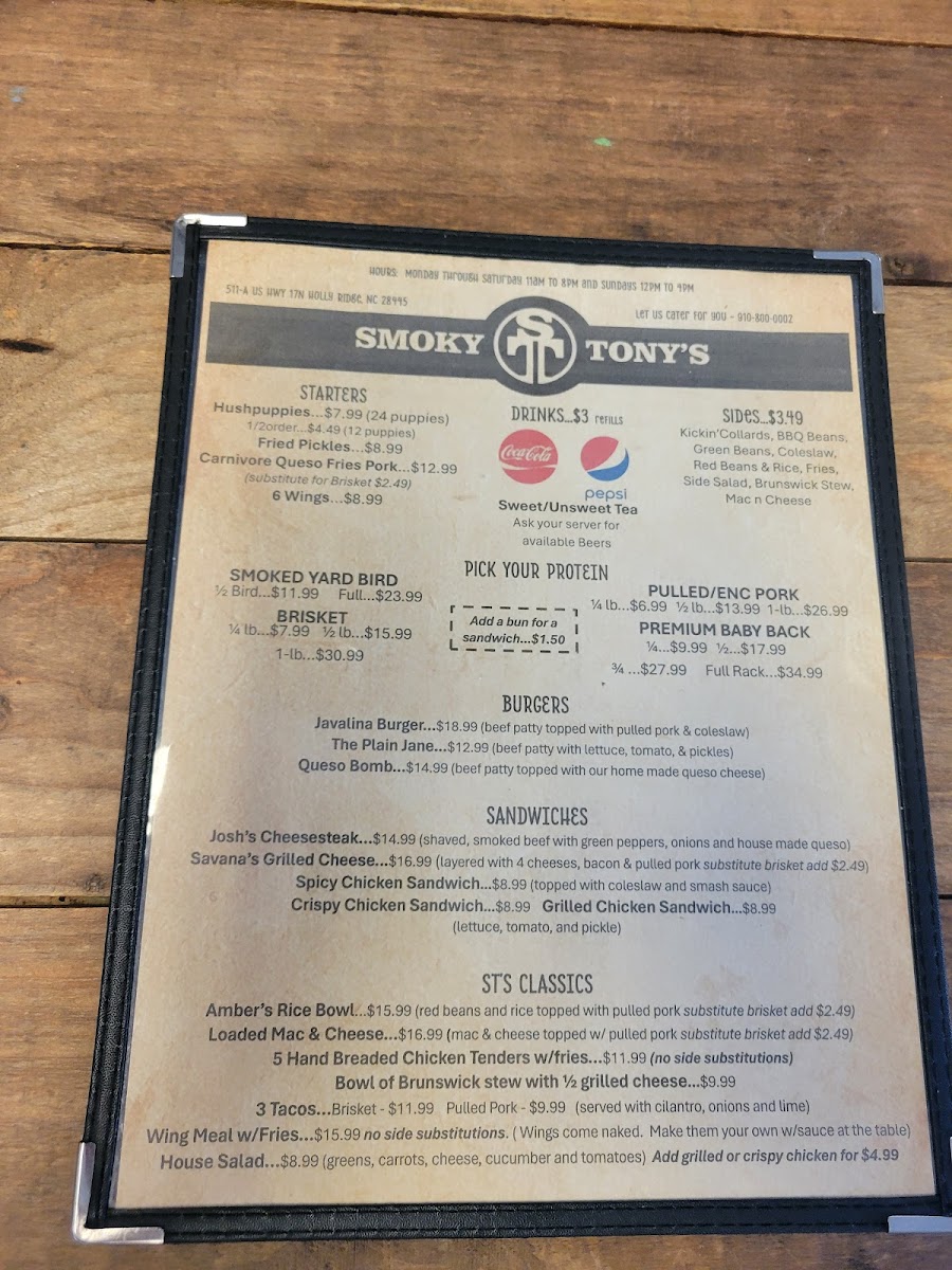 Menu Smoky Tony's Bbq-4
