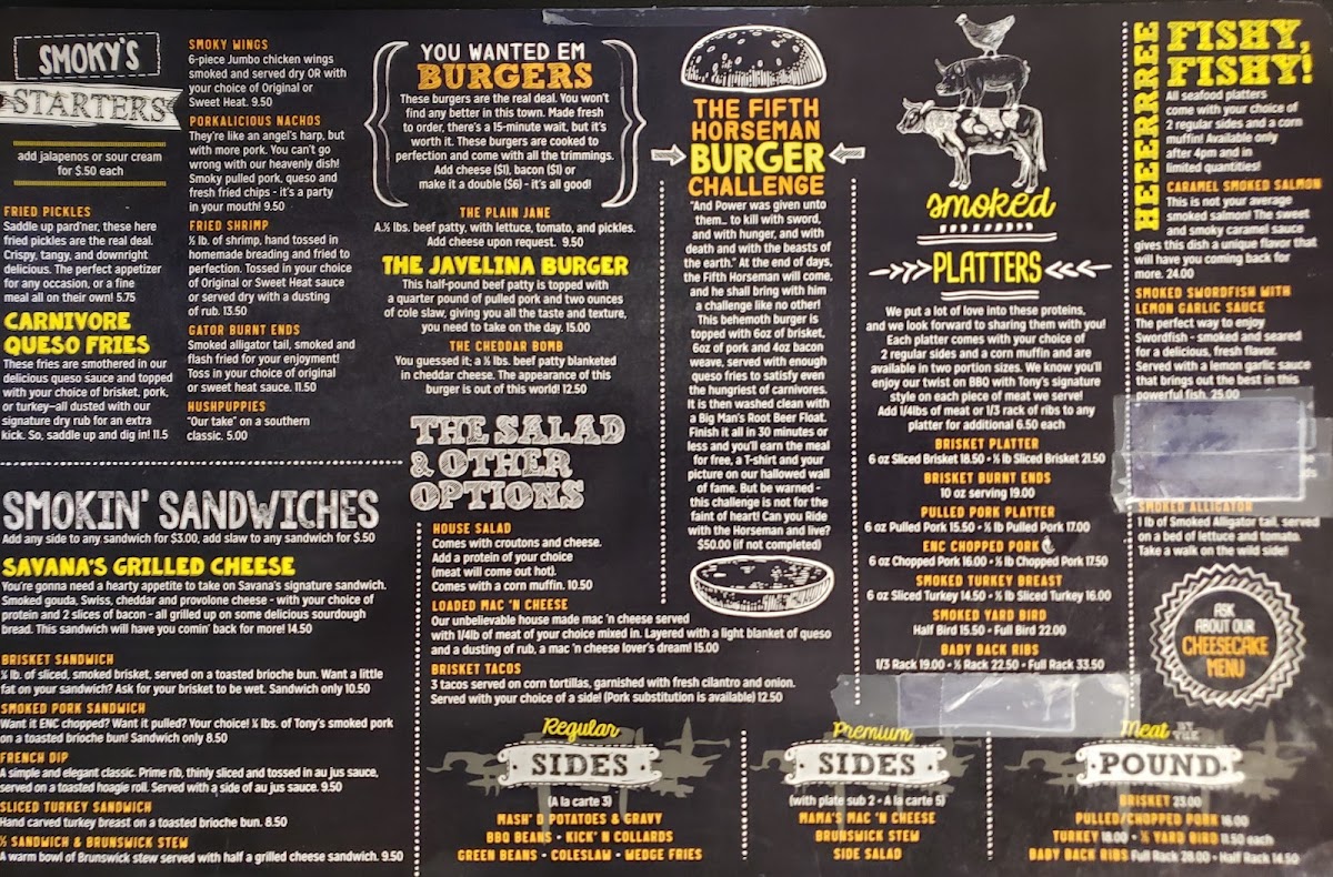 Menu Smoky Tony's Bbq-5