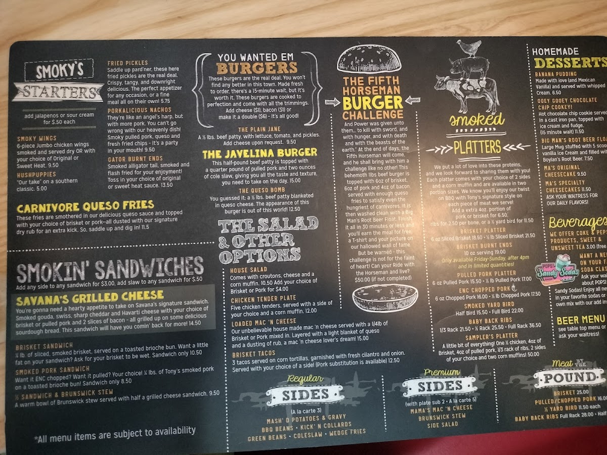 Menu Smoky Tony's Bbq-6