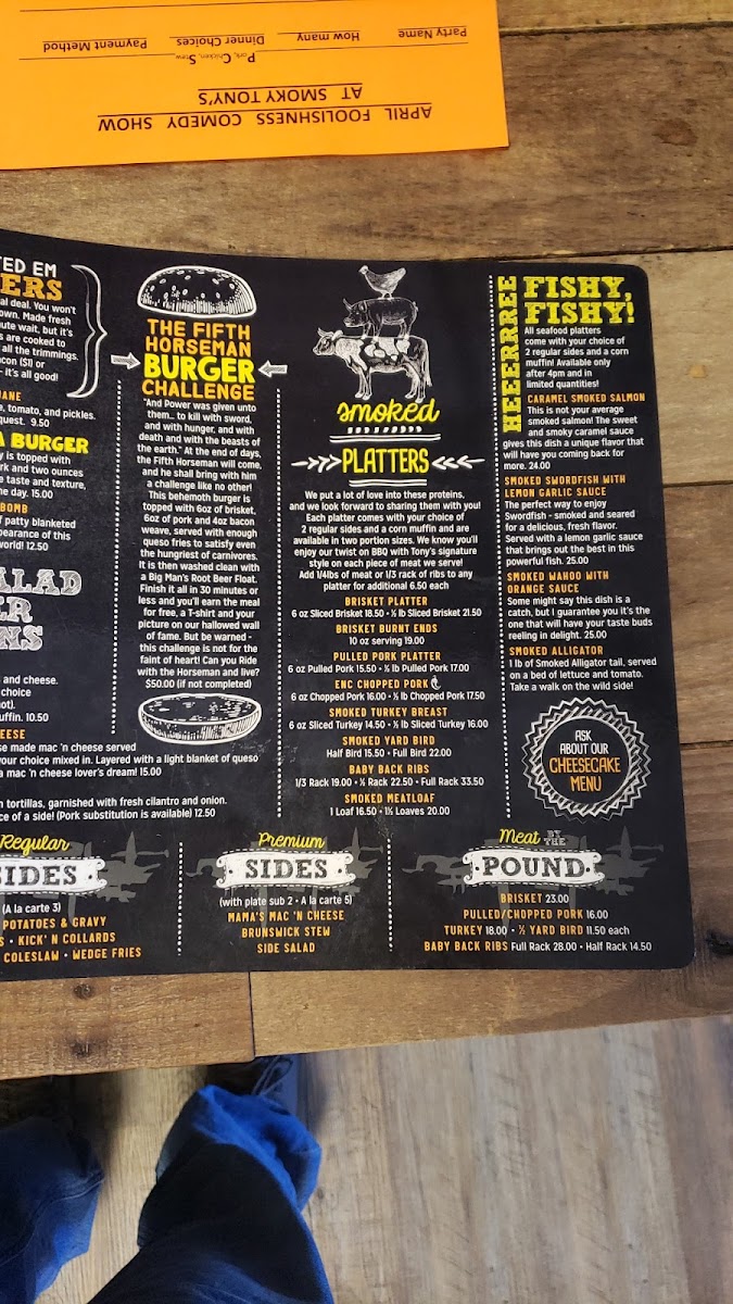 Menu Smoky Tony's Bbq-8