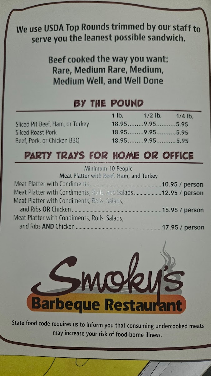Menu Smoky's Bbq-4
