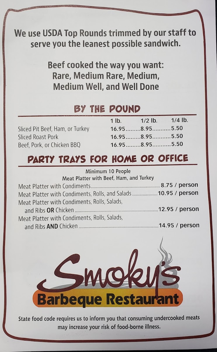 Menu Smoky's Bbq-5