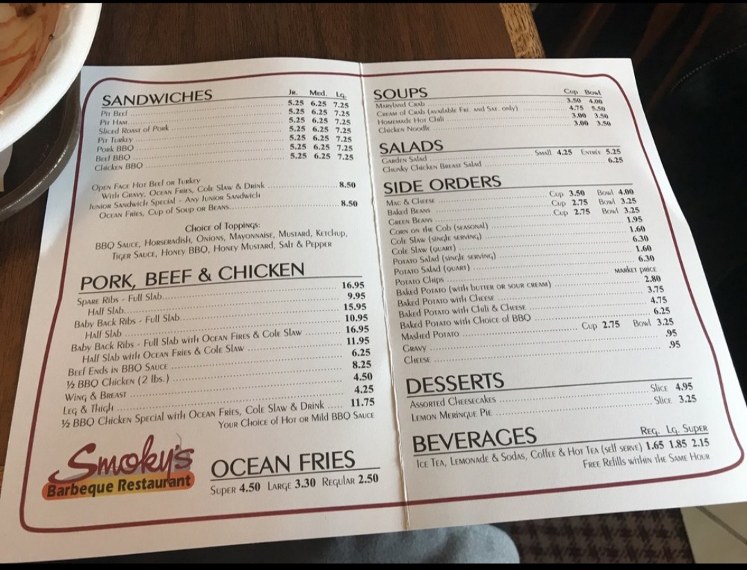 Menu Smoky's Bbq-6