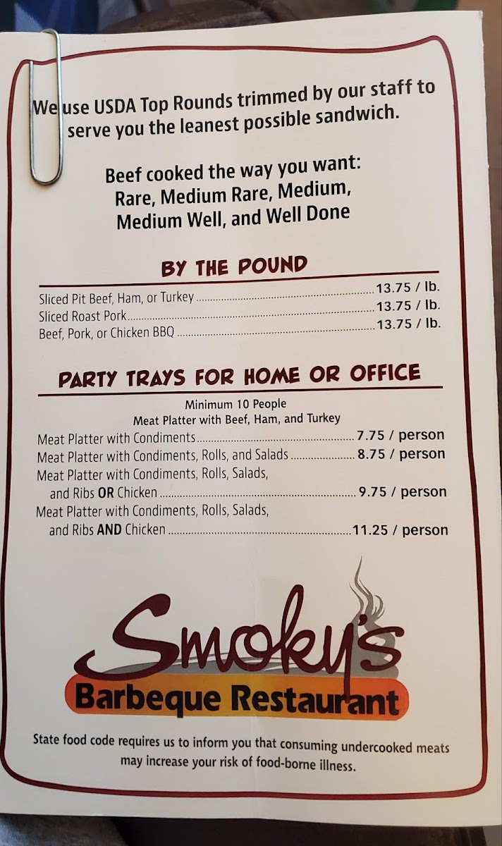 Menu Smoky's Bbq-7