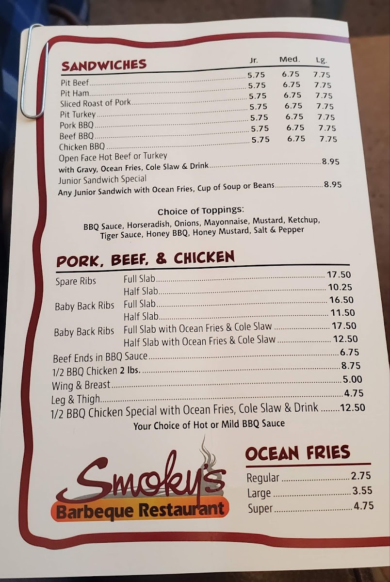 Menu Smoky's Bbq-8