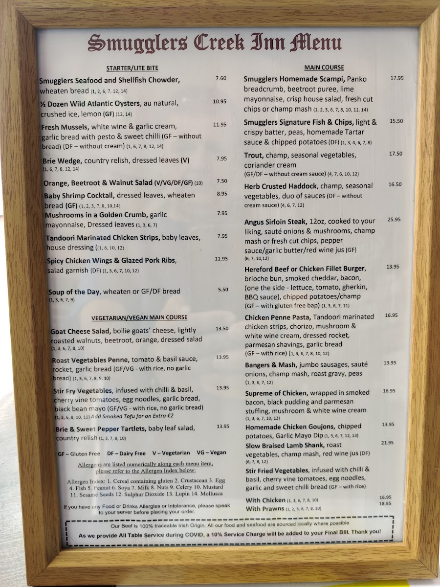 Menu Smugglers Creek Inn-10