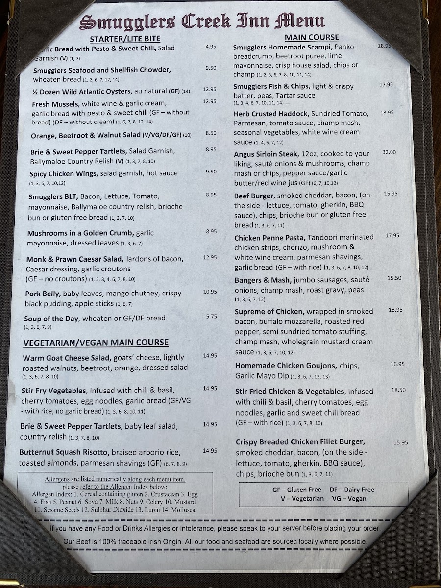 Menu Smugglers Creek Inn-5