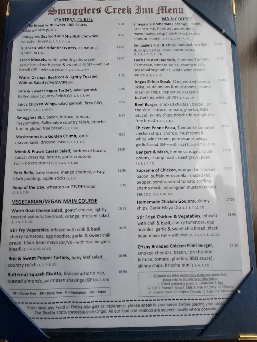 Menu Smugglers Creek Inn-7