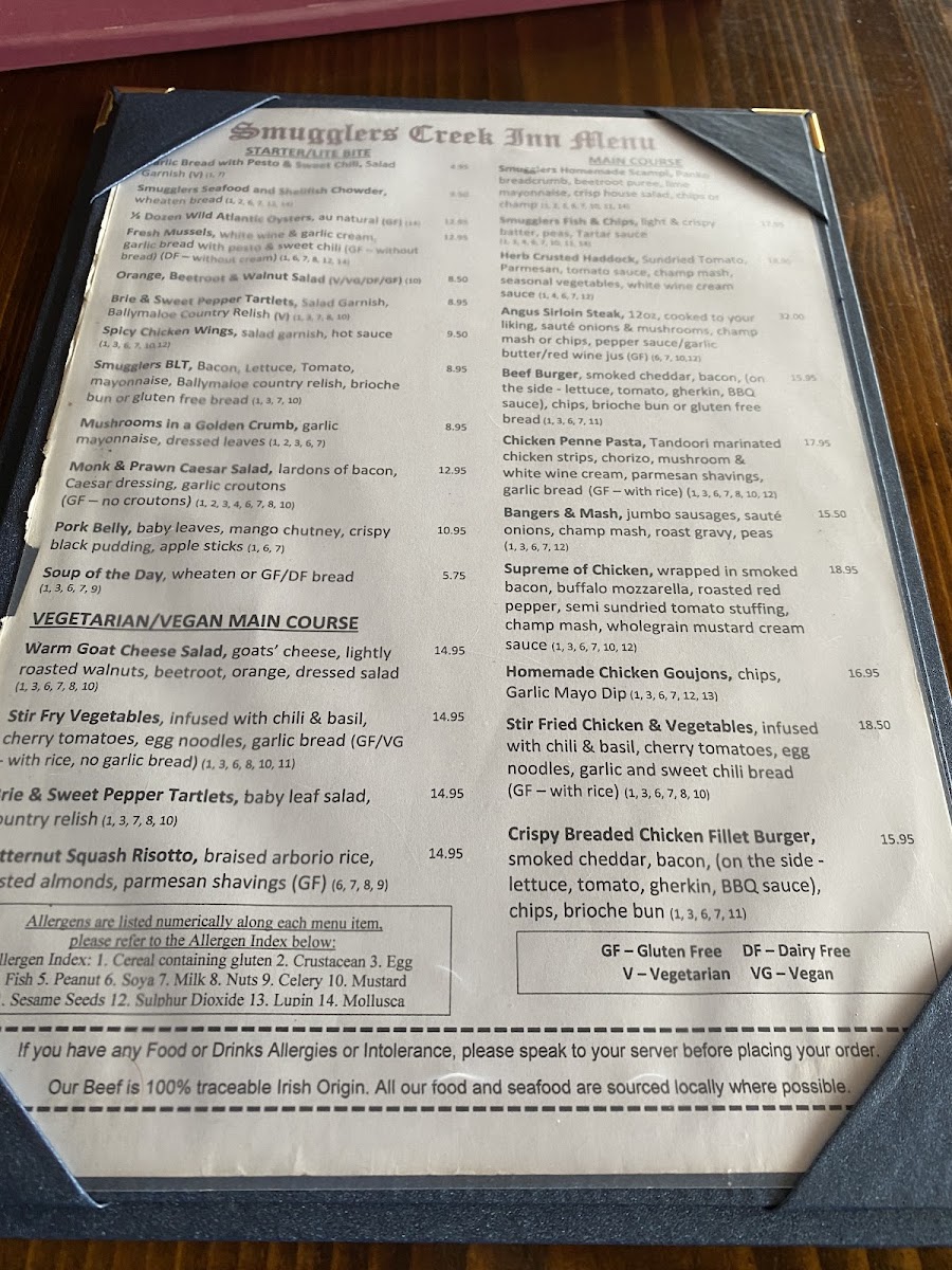 Menu Smugglers Creek Inn-9