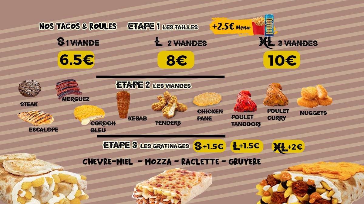 Menu Snack L' Express Pizzas | Burgers | Tacos | Sandwichs |-4