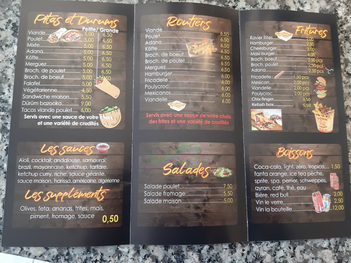 Menu Snack Mille Et Une Nuits Hannut-1