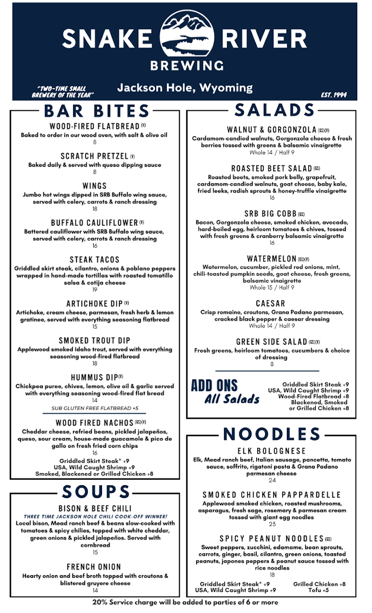 Menu Snake River Brewing-1