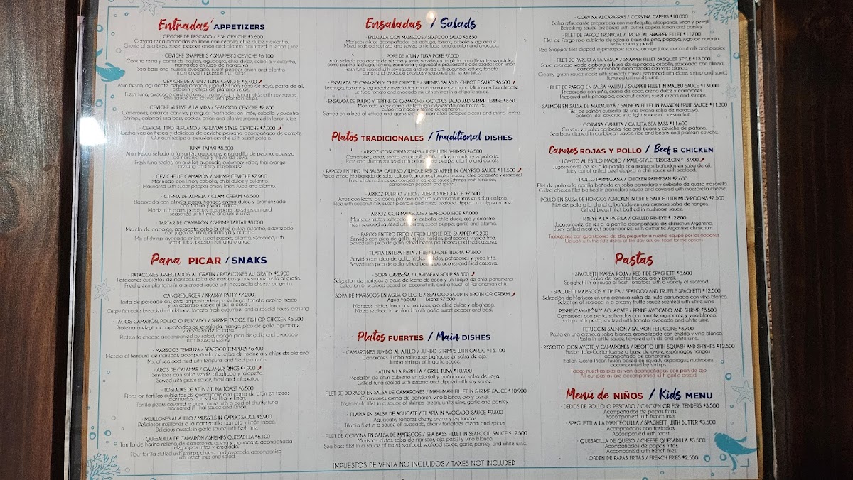 Menu Snappers House-1