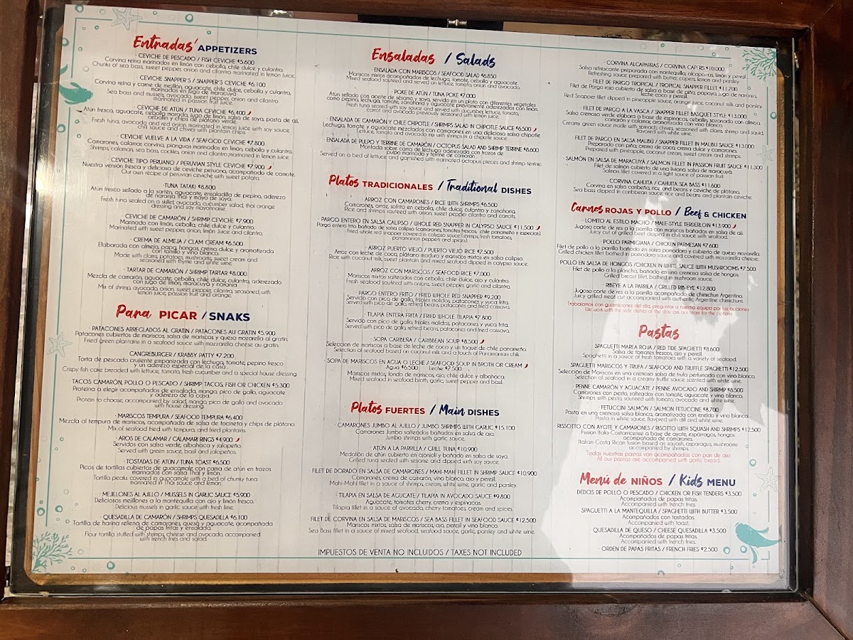 Menu Snappers House-2
