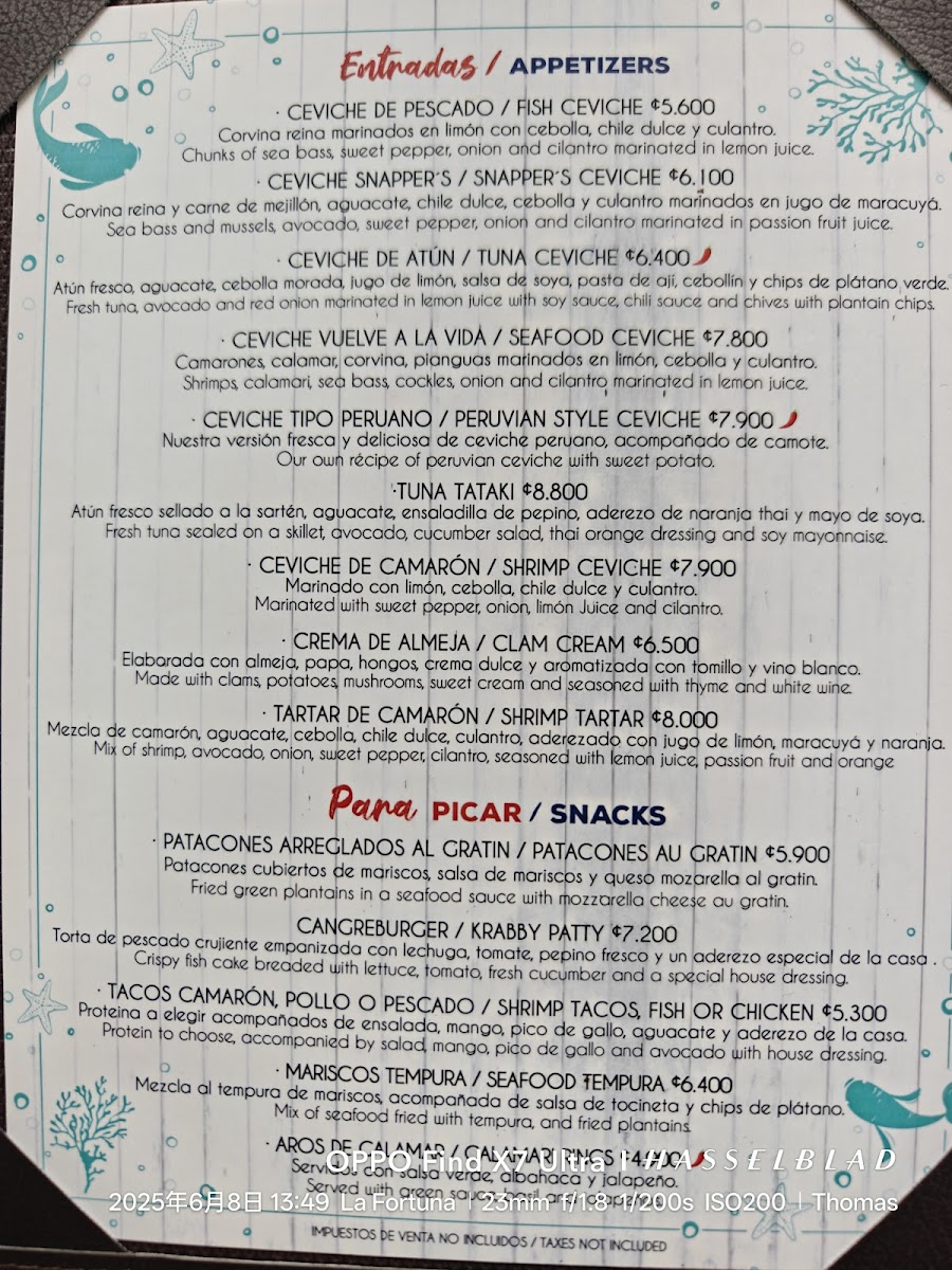Menu Snappers House-7