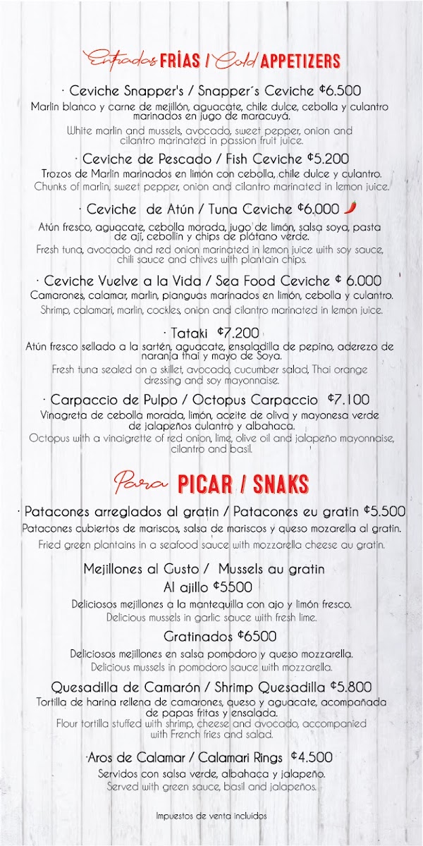 Menu Snappers House-8
