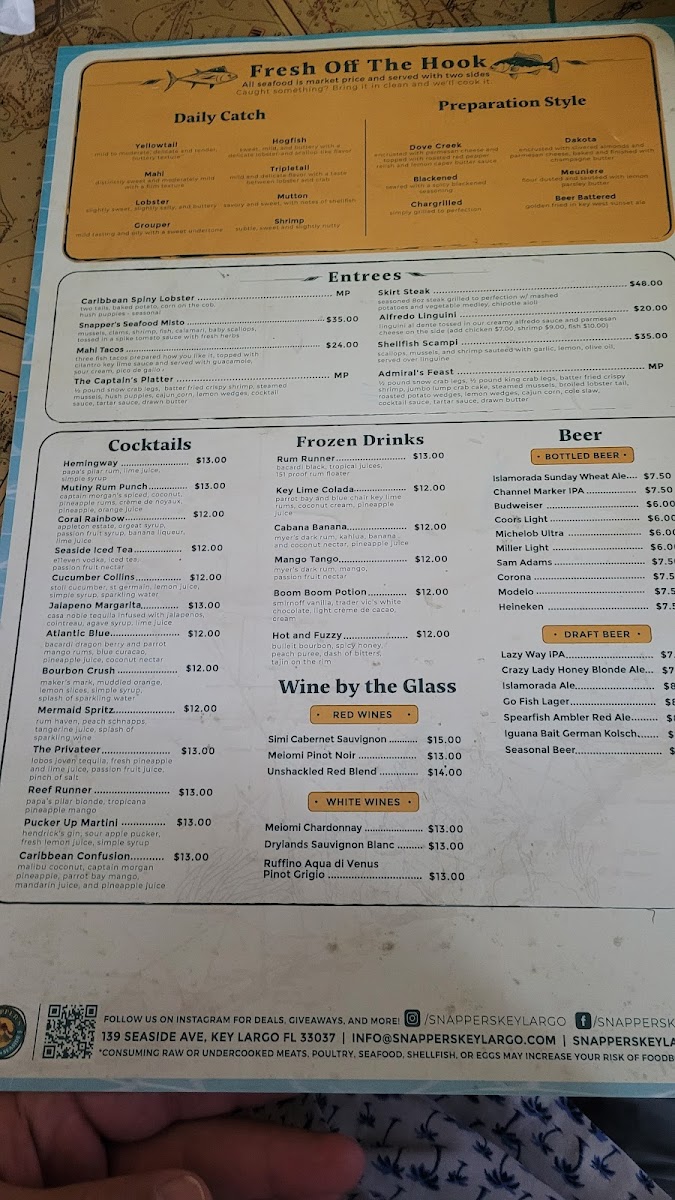 Menu Snappers Oceanfront Restaurant & Bar-10
