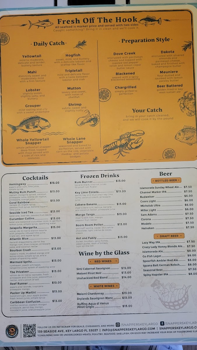 Menu Snappers Oceanfront Restaurant & Bar-2