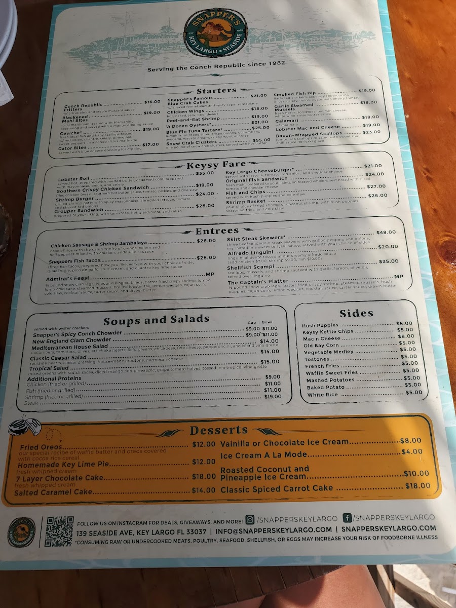 Menu Snappers Oceanfront Restaurant & Bar-5