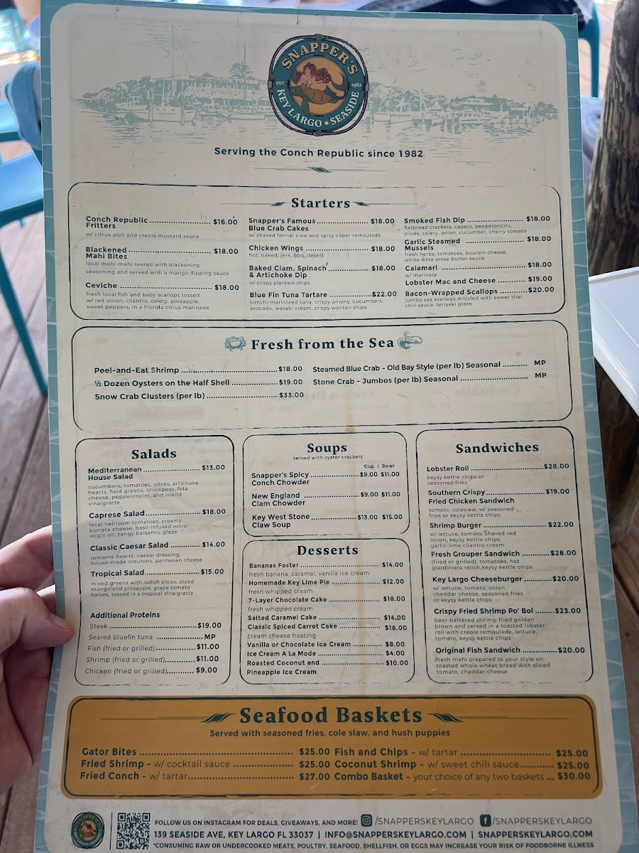 Menu Snappers Oceanfront Restaurant & Bar-7