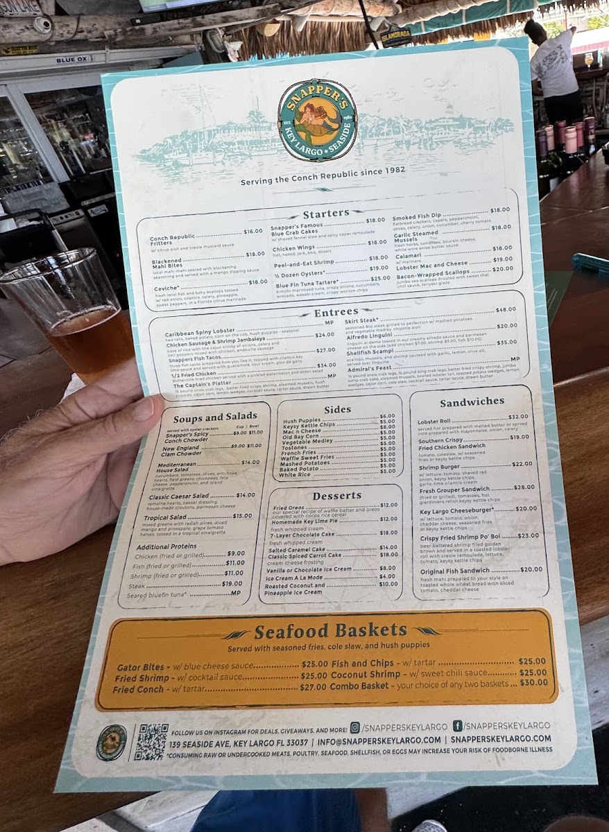 Menu Snappers Oceanfront Restaurant & Bar-8