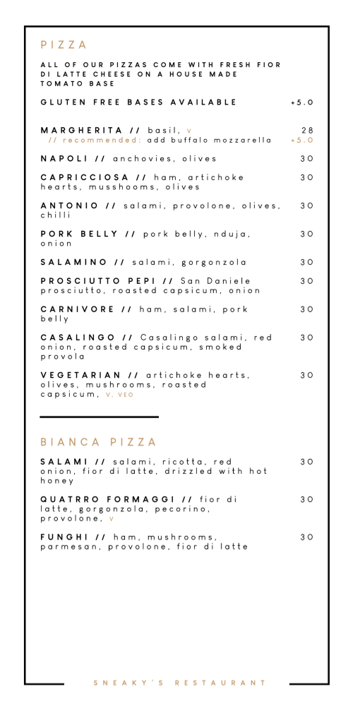 Menu Sneaky's Restaurant-3