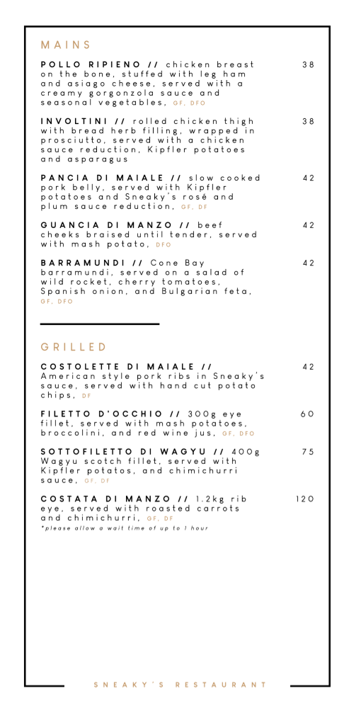 Menu Sneaky's Restaurant-4