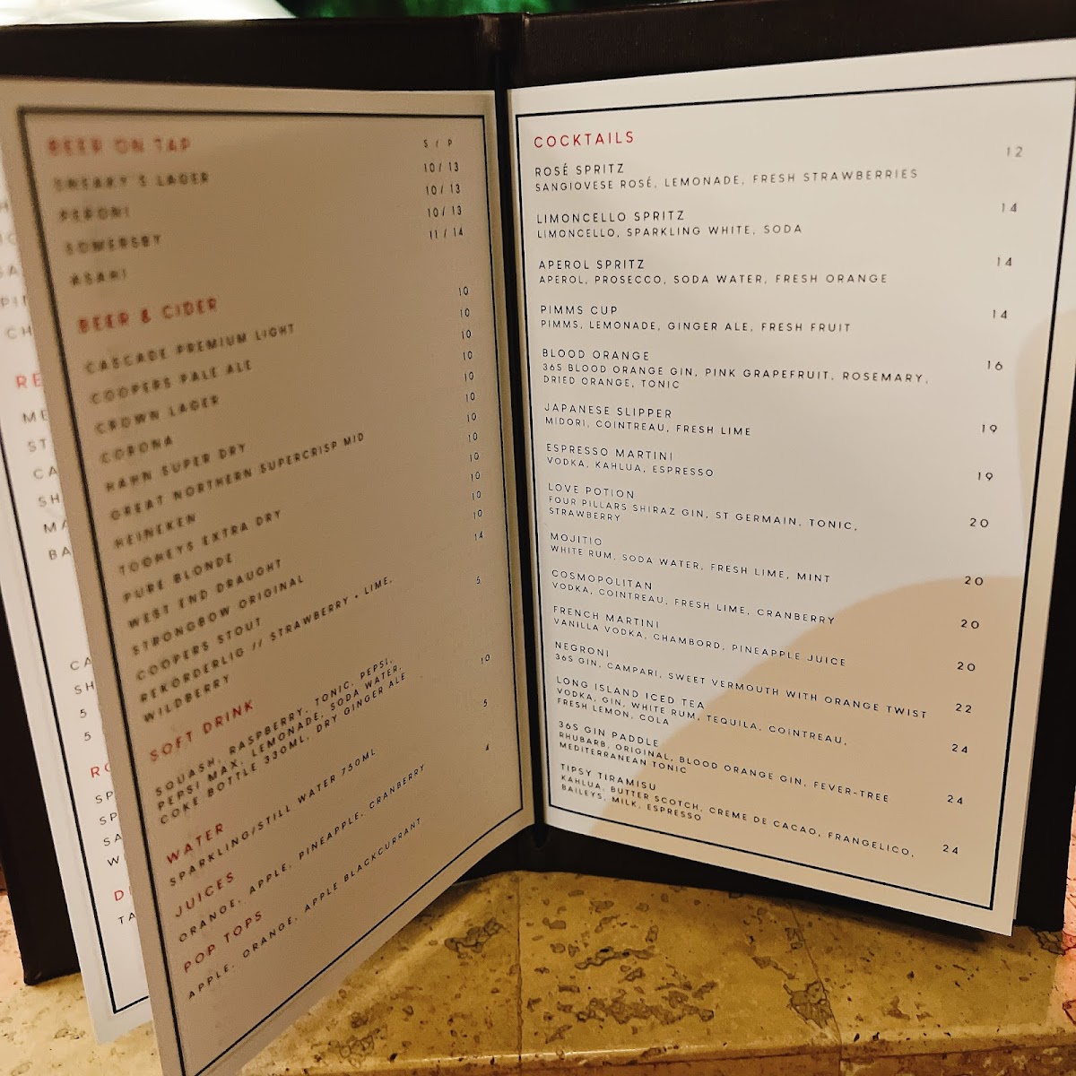Menu Sneaky's Restaurant-8