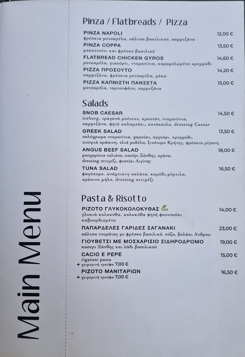 Menu Snob Athens Luxury Rooms & Espresso Gastro Bar-7