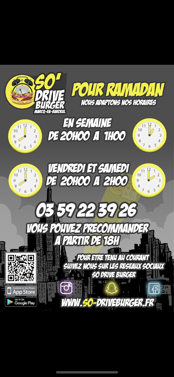 Menu So Drive Burger Marcq En Baroeul-9